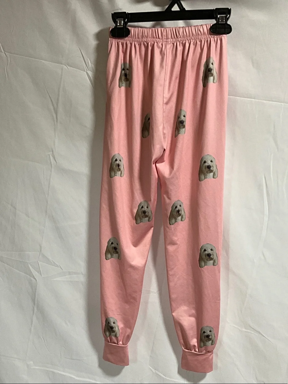 Kids Pajama Bottoms Golden Doodle Pink Background Size 8-9 Y